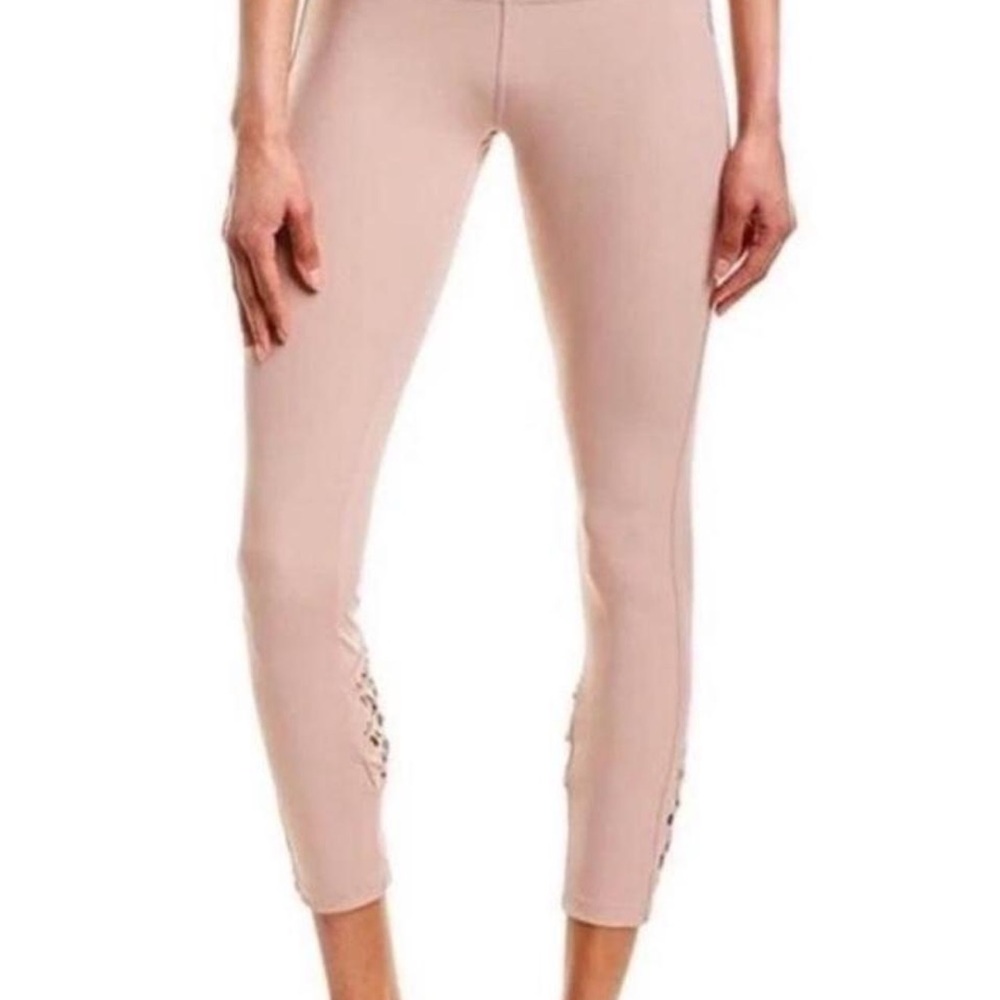 FP Movement by Free People Blush Cropped Lace-Up Skinny Pants